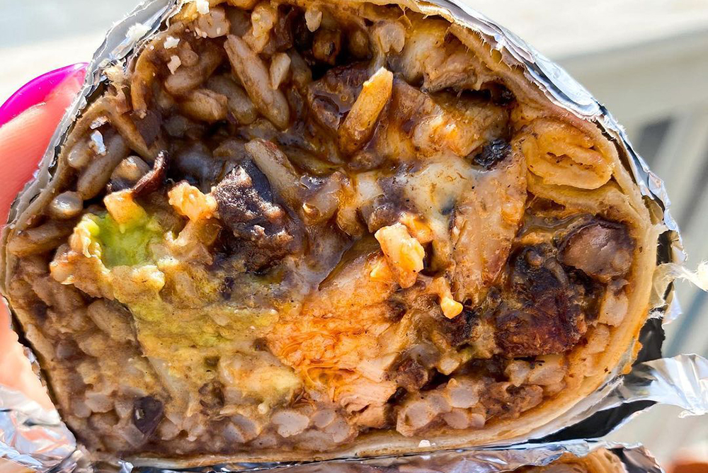 A burrito from Chela in Park Slope, Brooklyn.